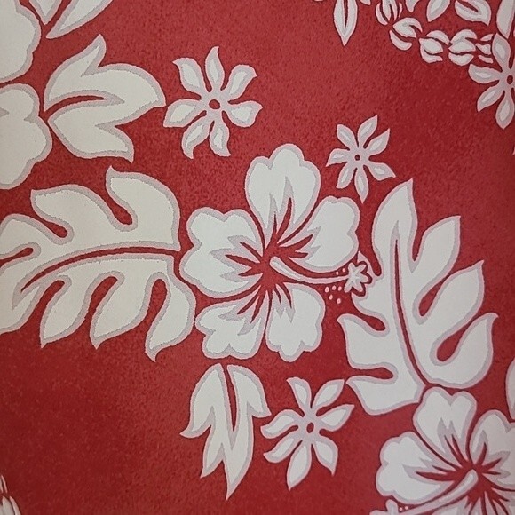 VINTAGE WOMEN'S ROYAL CREATIONS RED & WHITE FLORAL SLEEVELESS HAWAIIAN DRESS L - Picture 4 of 7
